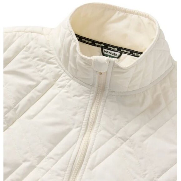 Voyager Womens Quilted Jacket XXL Cream Water-Resistant Full Zip Lightweight NWT - Picture 3 of 14